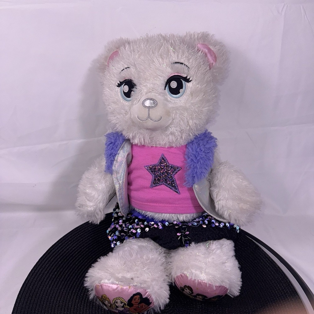 Build-A-Bear Disney Princess 25th Celebration White Sparkle Plush With Clothes